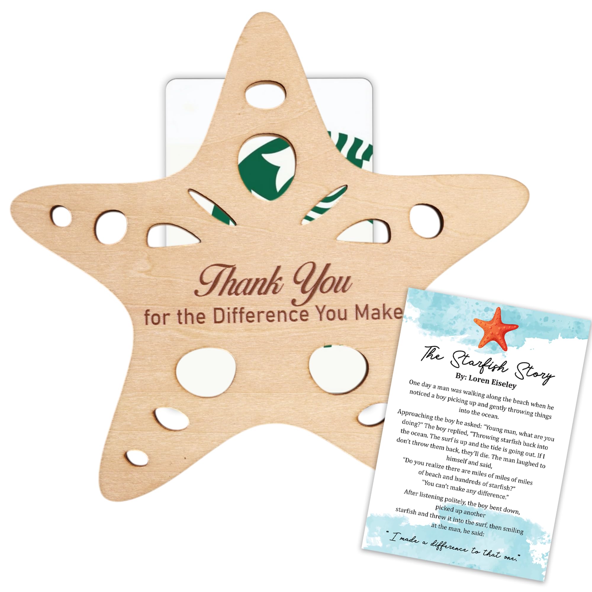 Starfish Teacher Gift Card Holder, Teacher Appreciation Gifts for Women, Thank You Gifts for Women Teachers, End of Year Preschool Middle School High School Back to School