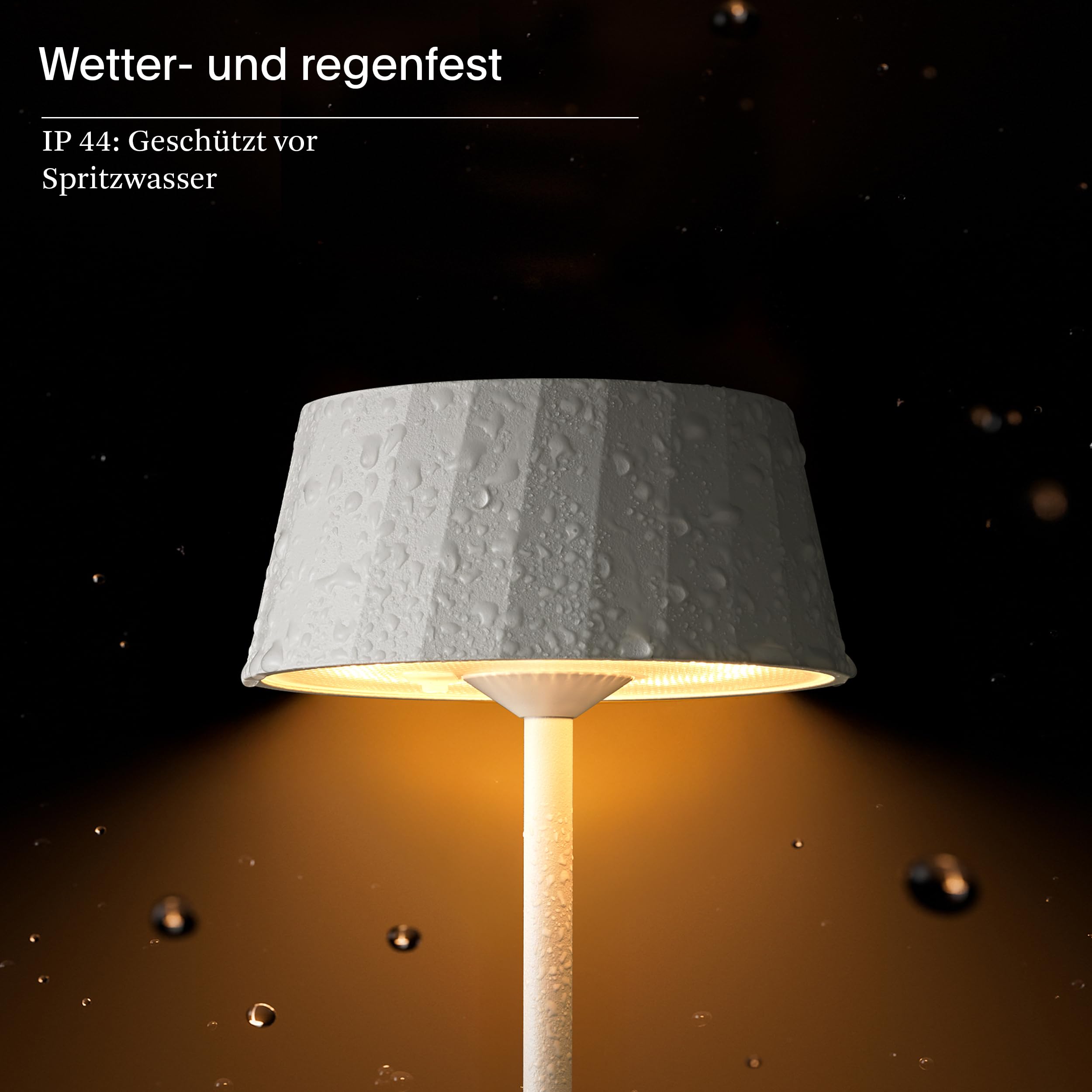SIGOR Facetta Remote dünenbeige - LED Akku-Tischlampe dimmbar & kabellos mit Fernbedienungsfunktion, FlexMood (2200K/2700K), bis 12h Leuchtdauer, USB-C Ladefunktion, IP44 Outdoor & Indoor