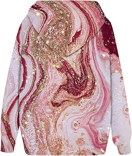 Miniatura 3 de Kenvina Sudaderas con capucha para mujer, cuello redondo, estampado floral, manga larga, bolsillo, sudadera de camuflaje, sudadera Y2K casual