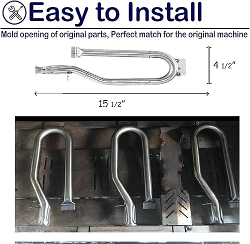 Miniatura 2 de Tubo de quemadores de gas para parrilla de acero inoxidable para miembros Mark BQ05046-6, BBQ Pro BQ05041-28, BQ51009, Sam's Club, Outdoor Gourmet,