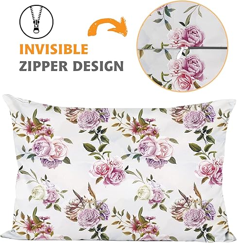Vista 80 de Funda de almohada de satén para cabello y piel, más suave que la funda de almohada de seda de morera, 1 paquete, funda de almohada de satén con Rosa