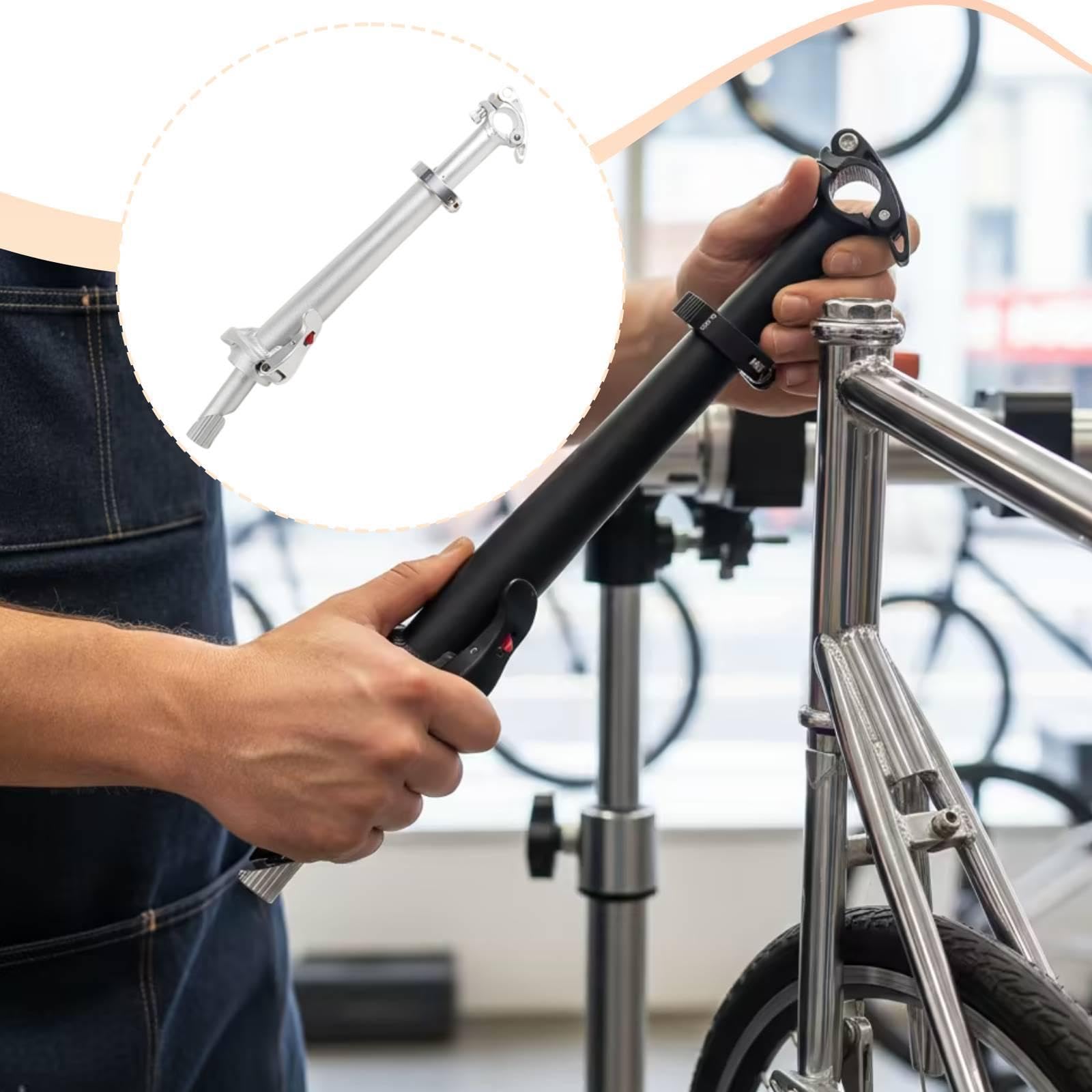 Fahrrad Vorbau Klappbarer Fahrrad Lenkervorbau Höhenverstellbarer Lenkeradapter Aluminiumlegierung Schnellverschluss für Faltradbesitzer Kurierdienste