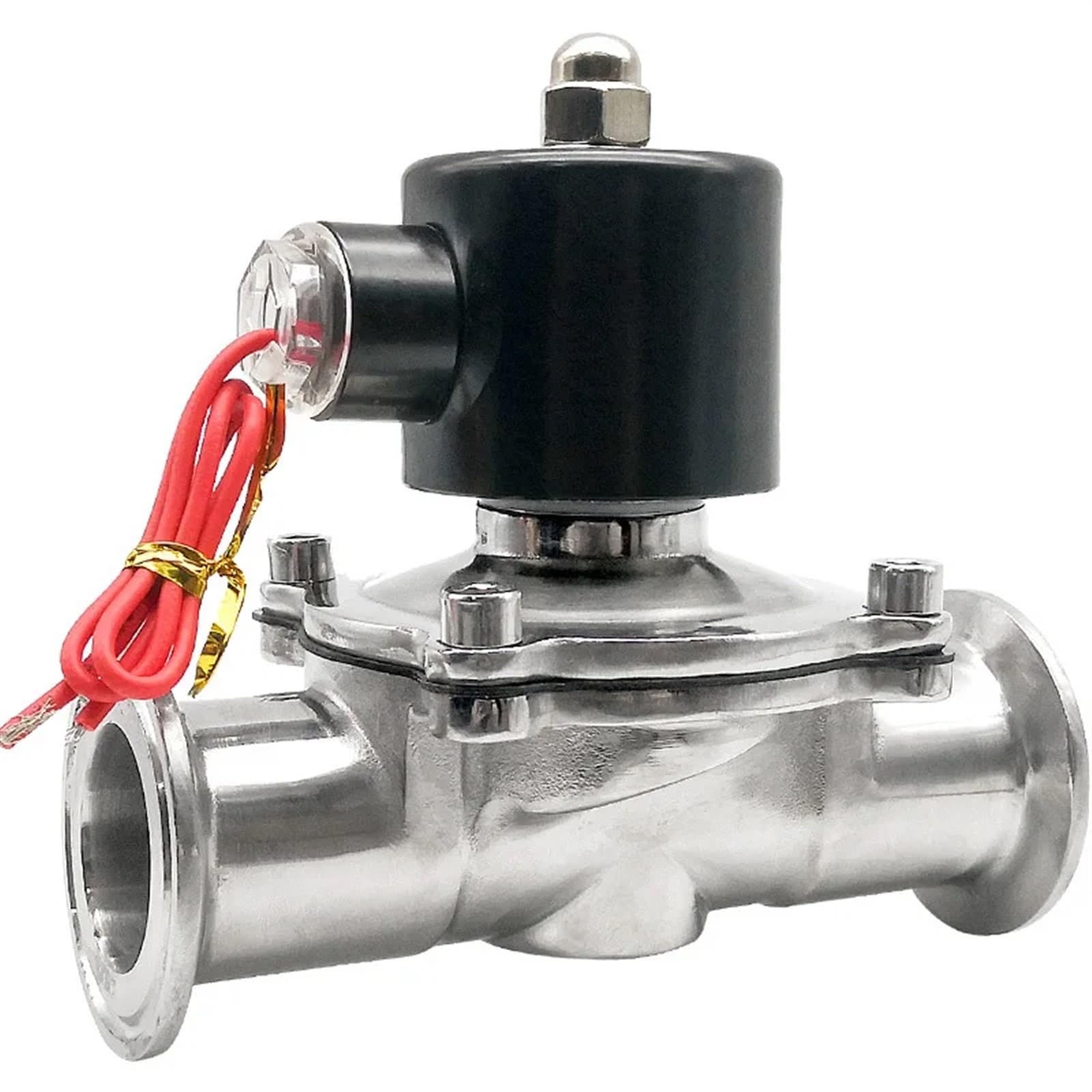 RCGKNNMUZ 2" 304 Stainless Steel Nomally Closed Clamp Type Solenoid Valve AC220V DC24V Solenoid Valve(220VAC)