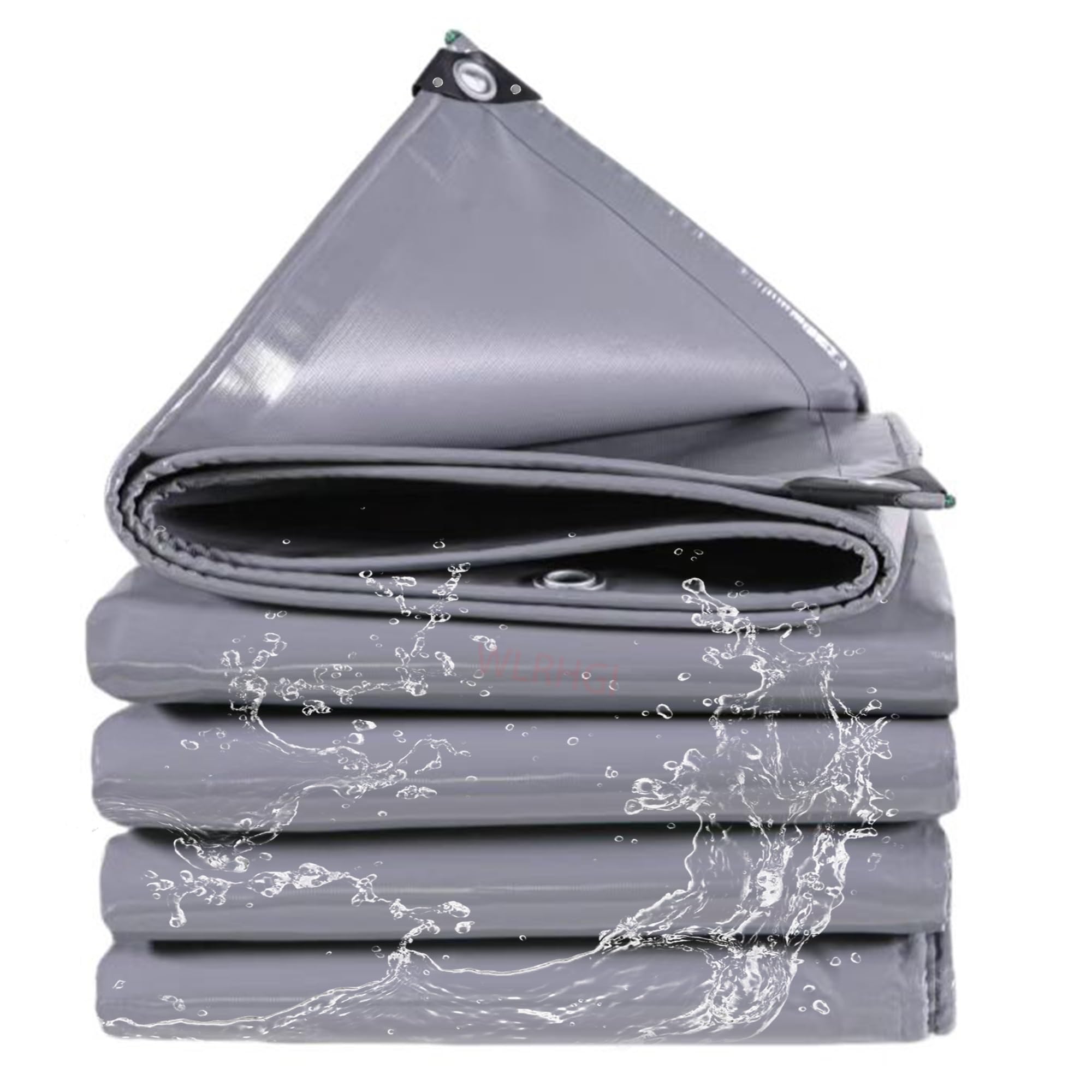 WLRHGl Tarpaulin, 1.5 x 3.5 m tarpaulins, builders tarps, camping ground sheet, Multipurpose, Groundsheet, Camping, Boating, Hiking WLR010, Grey