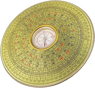 INOOMP 4 Peças Bússola Escultura Ao Ar Livre Decoração Retrô Para Casa Decoração Chinesa Topper De Mesa Bússola Redonda Vintage Bússola Da Sorte Liga Dourada Retrô Bússola Chinesa