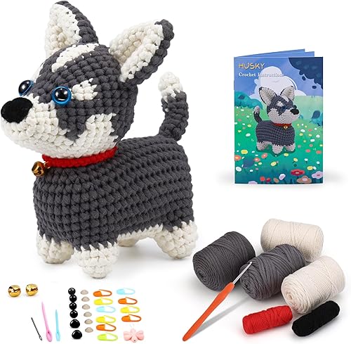 Hssugi Kit de ganchillo para principiantes, kit de animales de ganchillo, kit completo de inicio de ganchillo para adultos con tutoriales en video