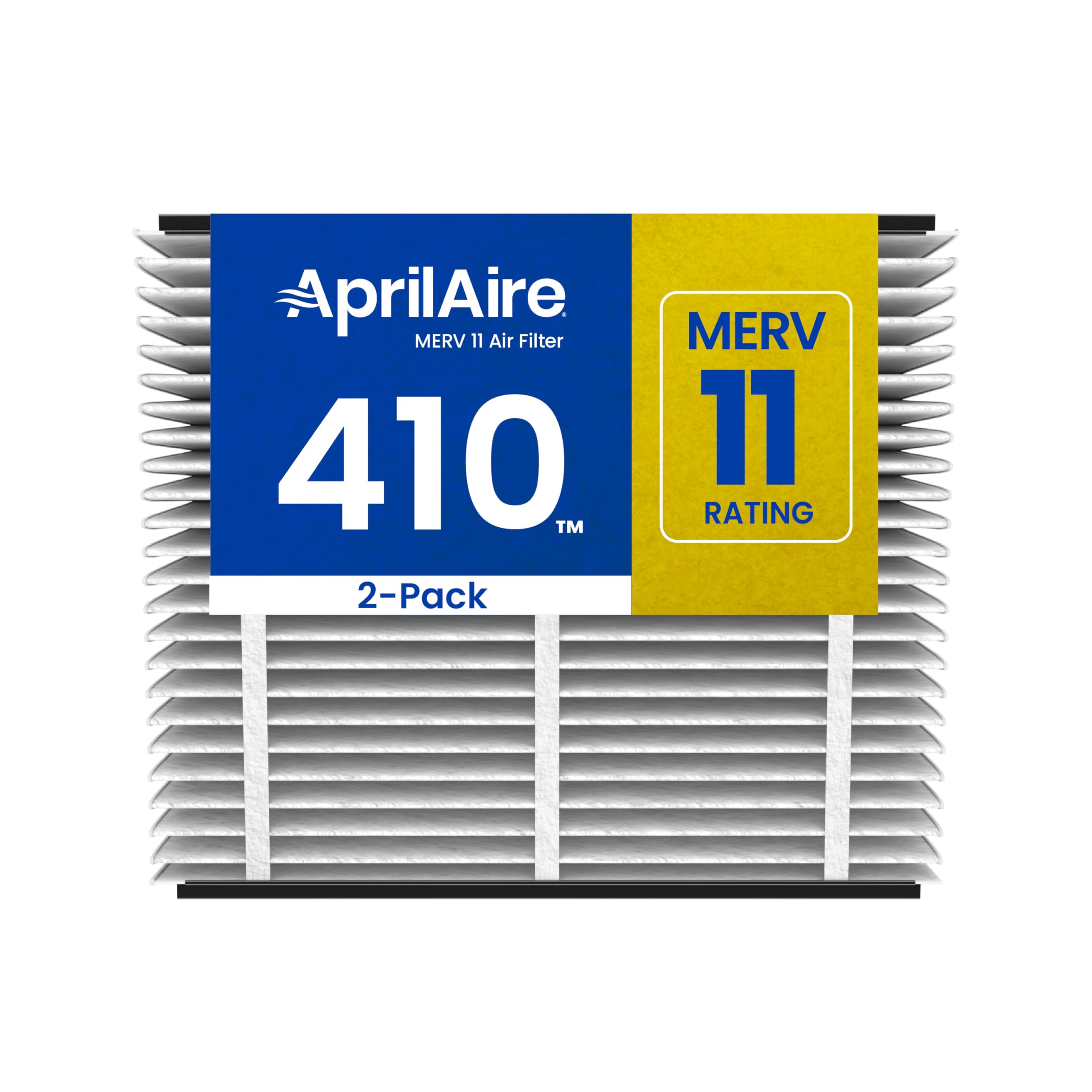 AprilAire 410 Replacement Filter for AprilAire Whole House Air Purifiers - MERV 11, Clean Air & Dust, 16x25x4 Air Filter (Pack of 2)