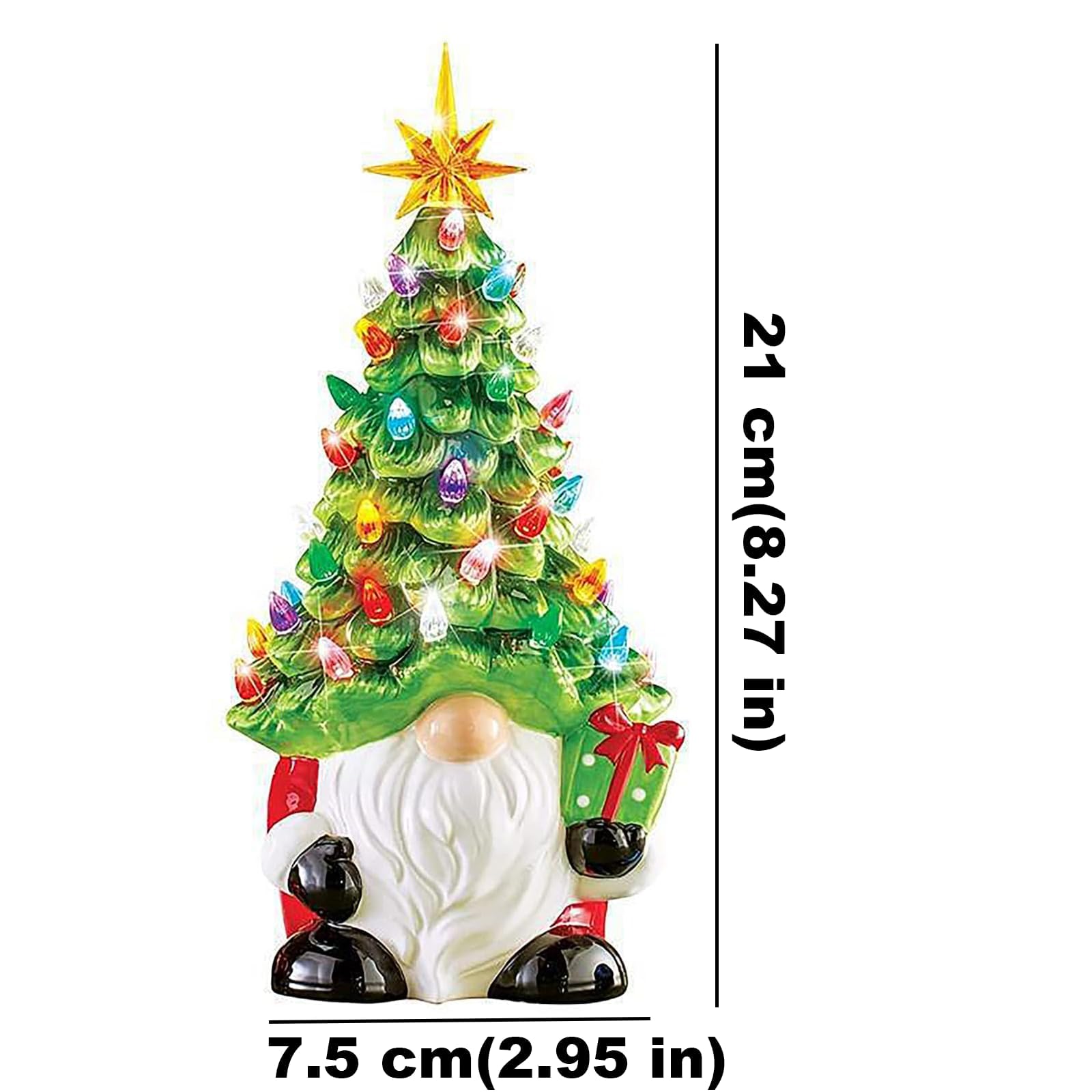 Dekoracje świąteczne podświetlane ceramiczne lampki choinkowe stołowe lampki choinkowe figurki kolekcjonerskie na Boże Narodzenie dekoracja do domu, pokoju, kominka, 2 szt