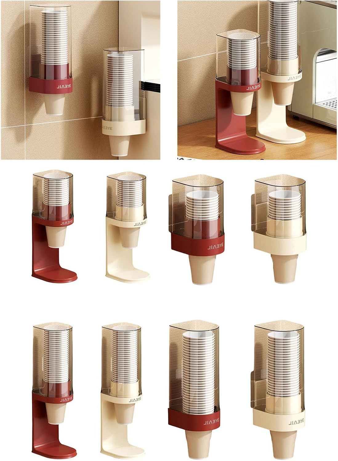 Sanitary Paper Cup Rack Wall Mounted Holder with Base for Organized Kitchen Bathroom Spaces Space Saving Cup Organizers