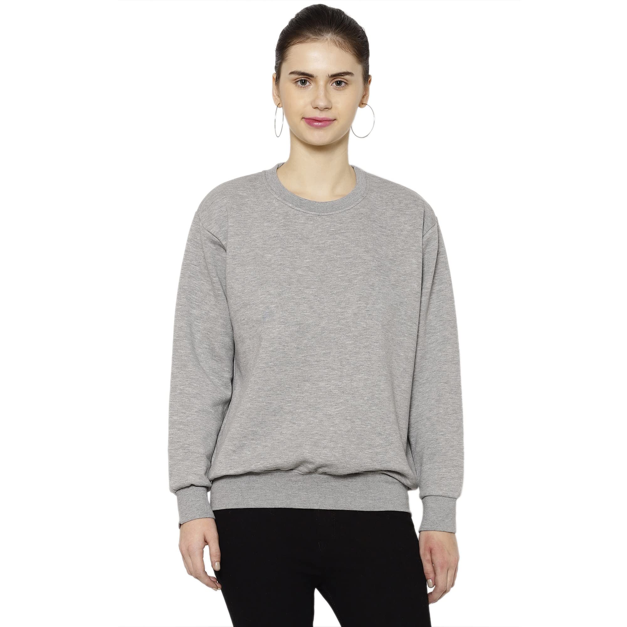 Mack Jonney Fleece Round Neck Sweatshirt for Women-(SW_RN_001-P)-picture-30