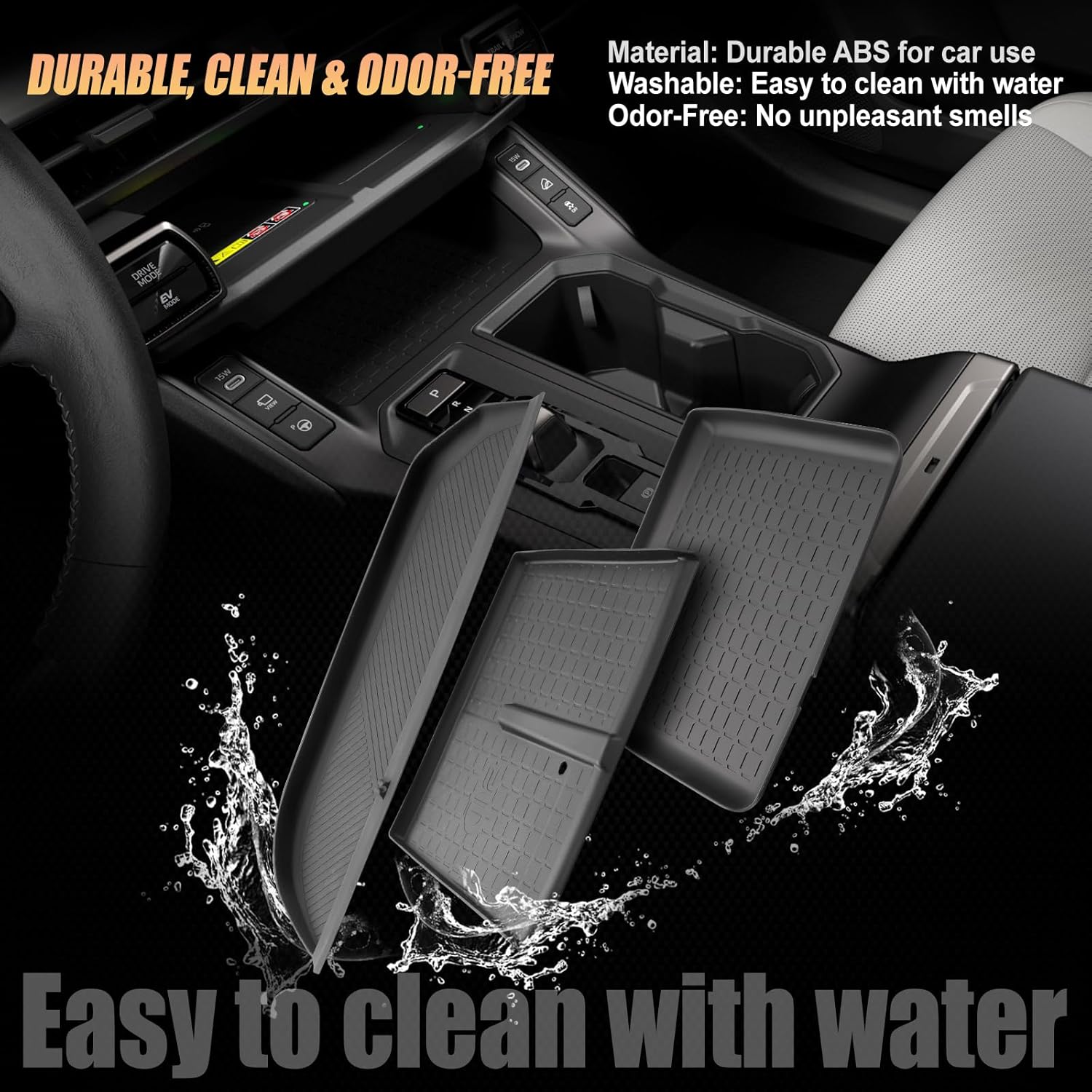 3pcs Compatible with Toyota RAV4 2026 Accessories Car Center Console Pad Tray Insert Charger Pad Center Console Organizer Set