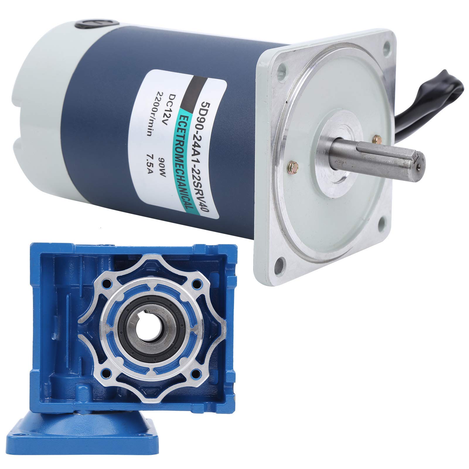 Motor de Engranajes de Acero Inoxidable 90W 220V Reductor de Velocidad Fija, Motor de Engranajes de CA Micro con Cajas de para Salida de Potencia Estable en Aplicaciones Industriales (7.5)