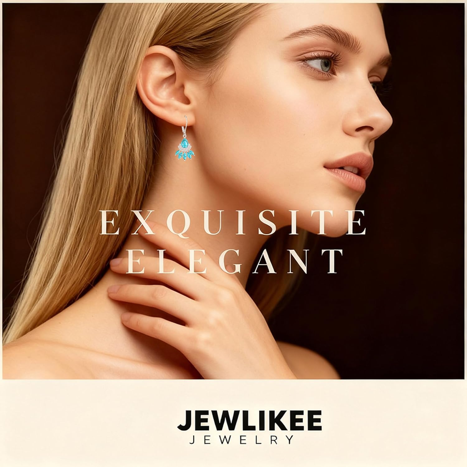 Turquoise Earrings for Women S925 Sterling Silver Turquoise Dangle Earrings Drop Western Boho Vintage Jewelry for Gift Leverback - Image 2