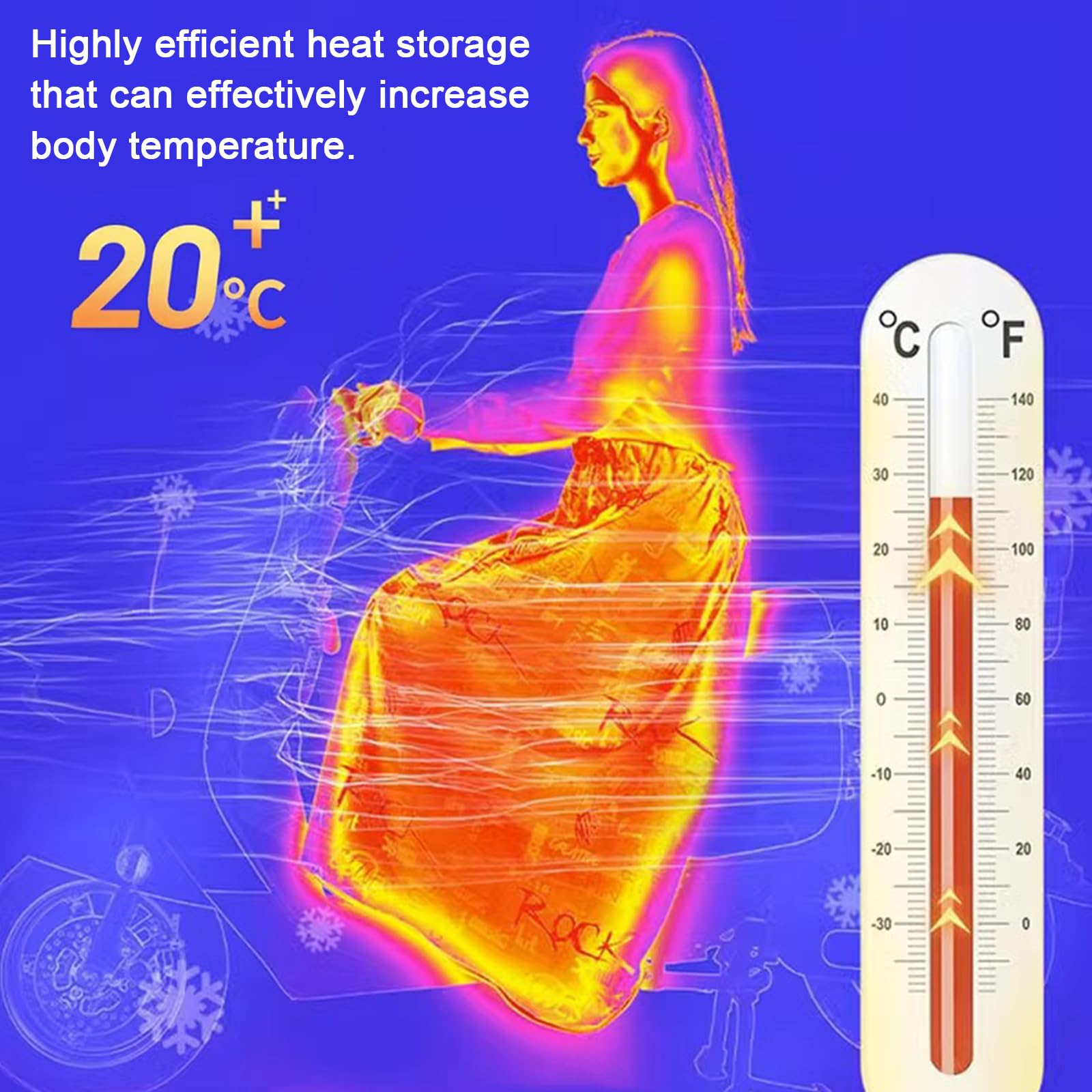 Tablier Scooter Universel, Protection Couvre Jambe pour Moto, Scooter Couverture Chaude Hiver Coupe-Vent Imperméable Jambes Scooter, Housse Protection Contre Le Froid et la Pluie (L)
