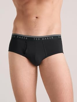 Ted Baker Men's Standard 4 Pack Cotton Stretch Briefs, Black Beauty/Grey Heather/Sky