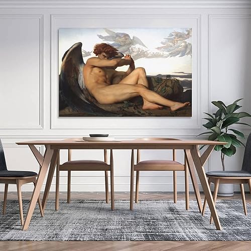 Miniatura 5 de Lienzo de ángel caído de Alexandre Cabanel ángeles de arcángel decoración de pared pintura de pared para sala de estar lienzo impresiones artísticas