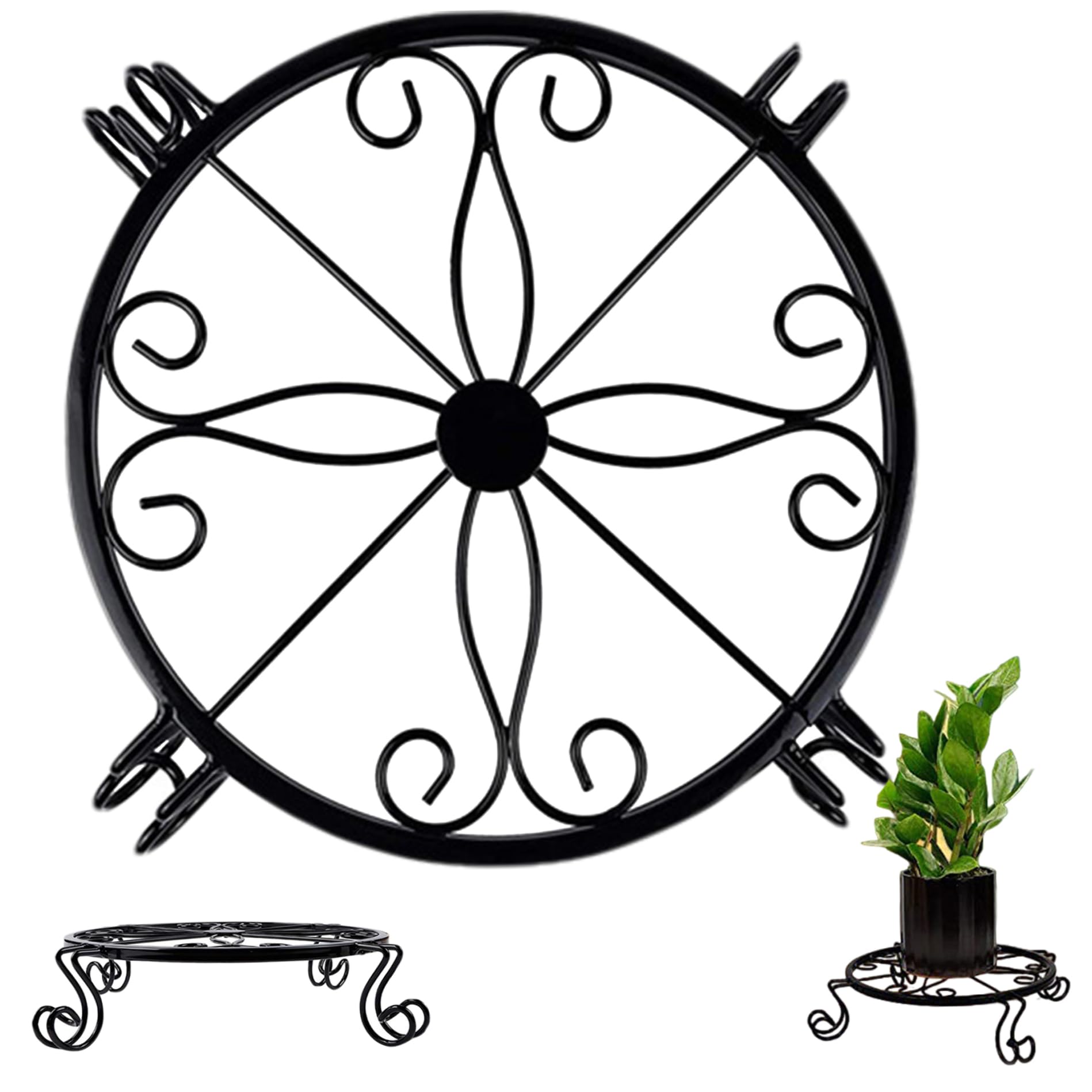 Support de plantes en pot en fer robuste pour petit pot de fleur d'intérieur