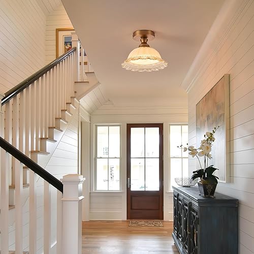 Miniatura 6 de 1 lámpara de techo de latón vintage cerca de la luz de techo