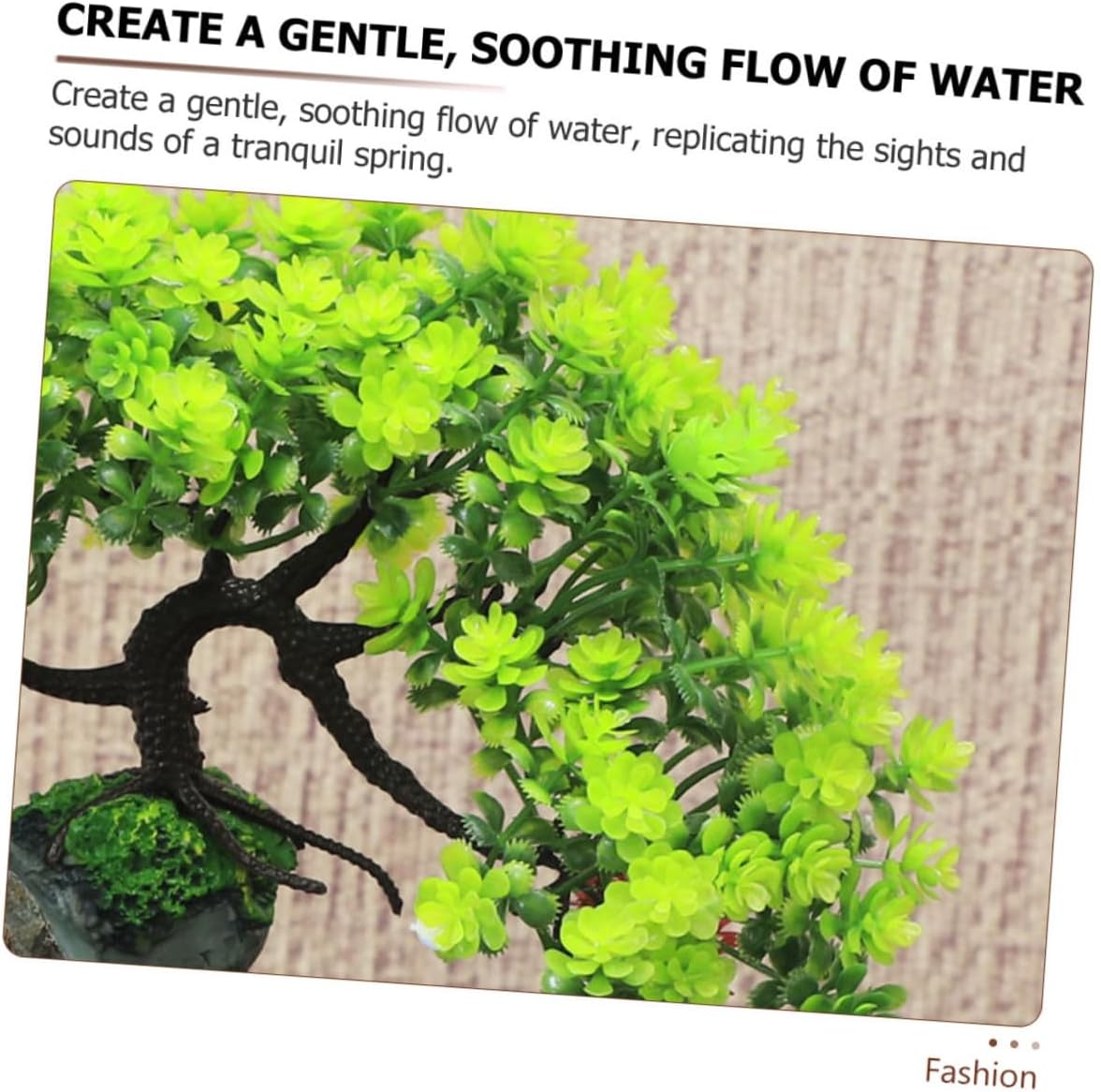 VILLCASE Mini Indoor Water Fountain for Desk Decor Resin Tabletop Waterfall Fountain with US Plug Relaxing Zen Meditation Ornament for Living Office Bedroom and Tearoom