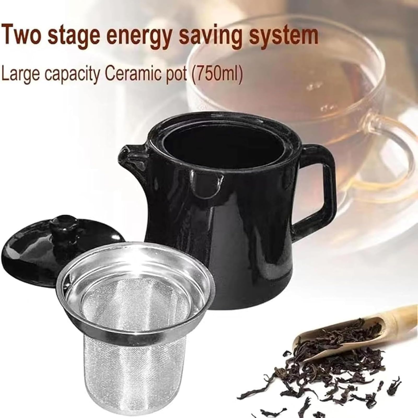 Bollitore per tè turco da 1500 W, samovar elettrico da 5,5 litri, doppia caraffa in acciaio inossidabile con infusore e funzione di mantenimento in caldo, riscaldamento rapido