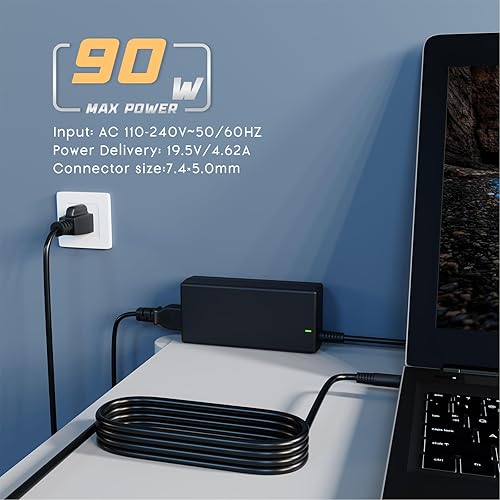 Miniatura 7 de Cargador adaptador de CA de 90 W 65 W 19.5 V para Dell Latitude 2100 P02T001 ATG D620 PP18L D630 E6400 PP27L E6410 PP27LA001 D531 PP04X E4300 E6400