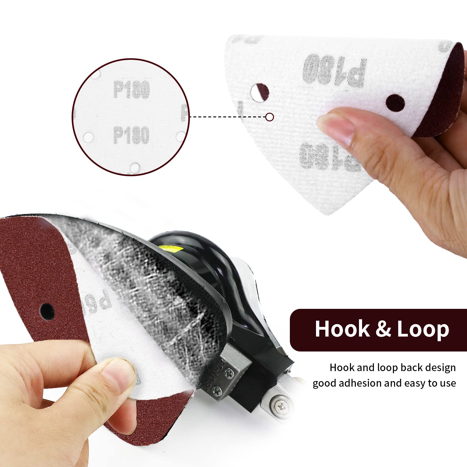 50 Stück Mausschleifer-Schleifpapier – 140x98 Mm, 6-Loch, Körnungen 80/240/320/400/600