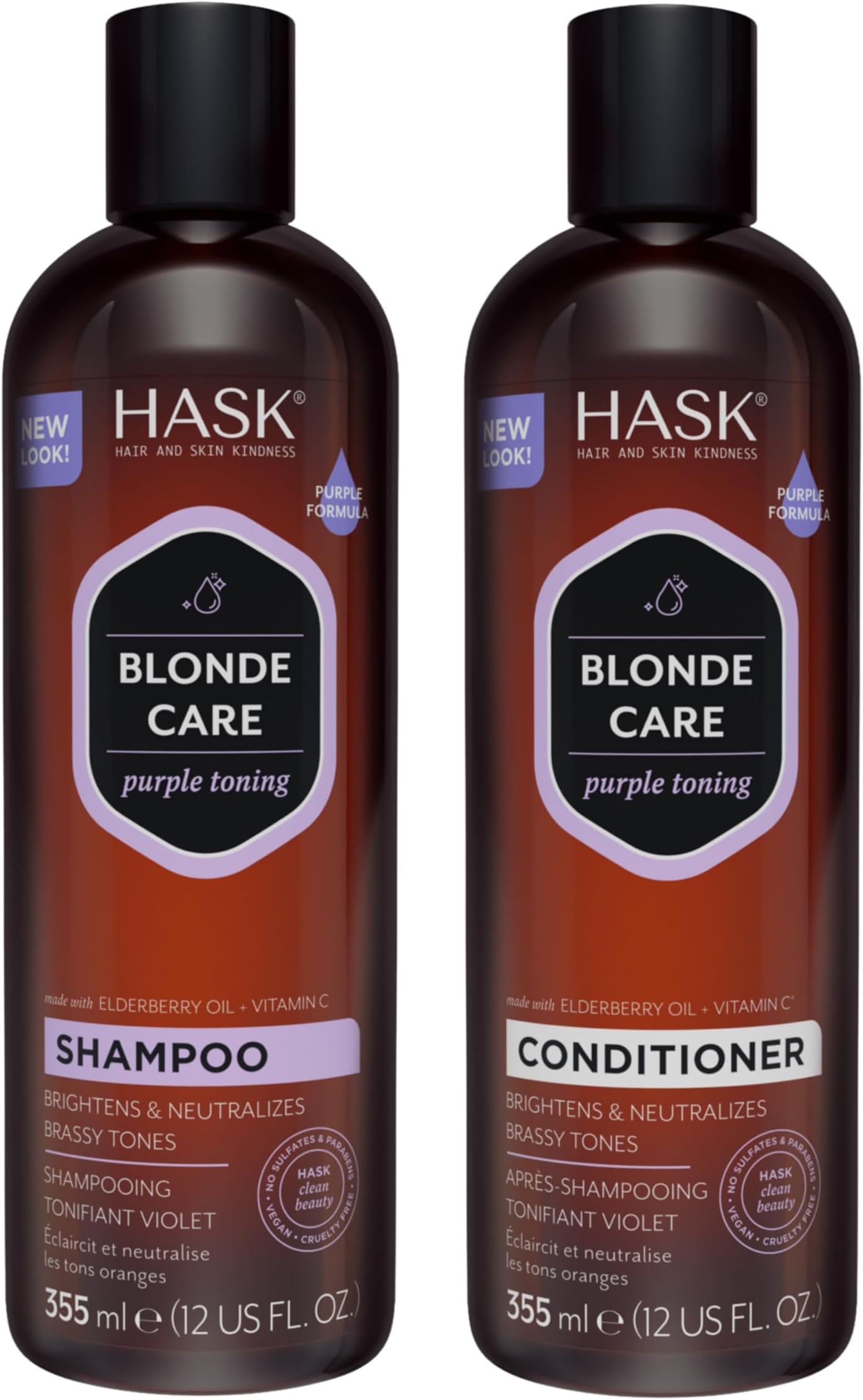 Blonde Care Shampoo + Conditioner Set for Blonde Hair | Sulfate-Free, Gluten-Free, Vegan, Color Safe | 12oz each