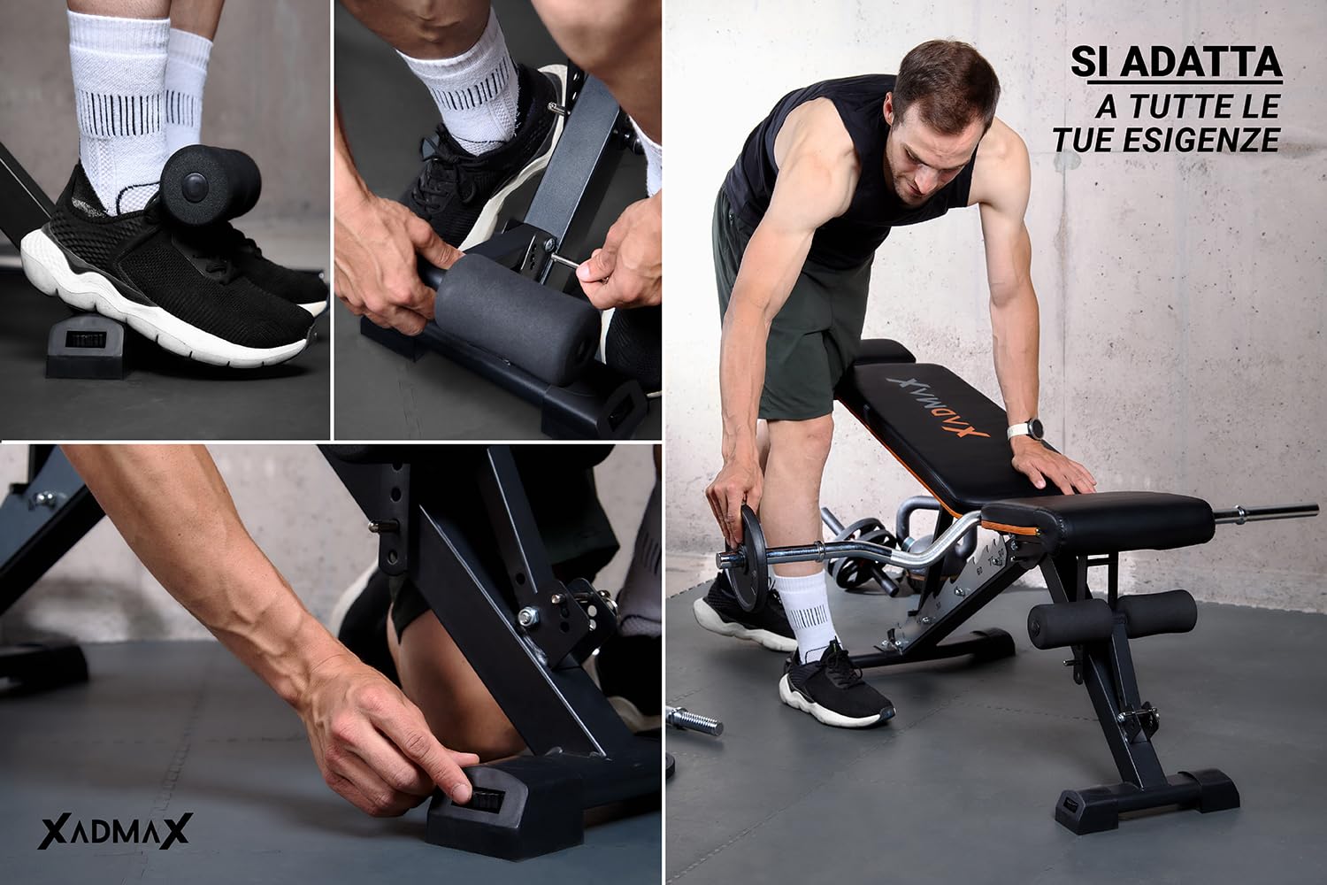 Panca Palestra Pieghevole, Panca Piana - Sopporta 360 KG, Molto Robusta e Resistente, per Allenamento a Casa con Pesi, Attrezzi Palestra Casa, Home Gym, Panche Pieghevoli