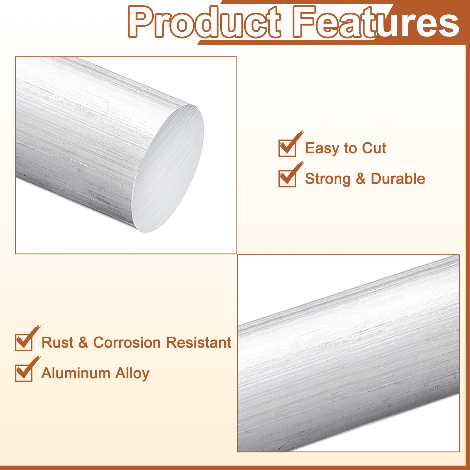 QUARKZMAN 1 Pieza Barra Redonda De Aluminio De 1 1/2"(38mm) De Diámetro, 12"(305mm) De Longitud Barra Maciza De Aluminio 6061 Para Industria Construcción Artesanías DIY