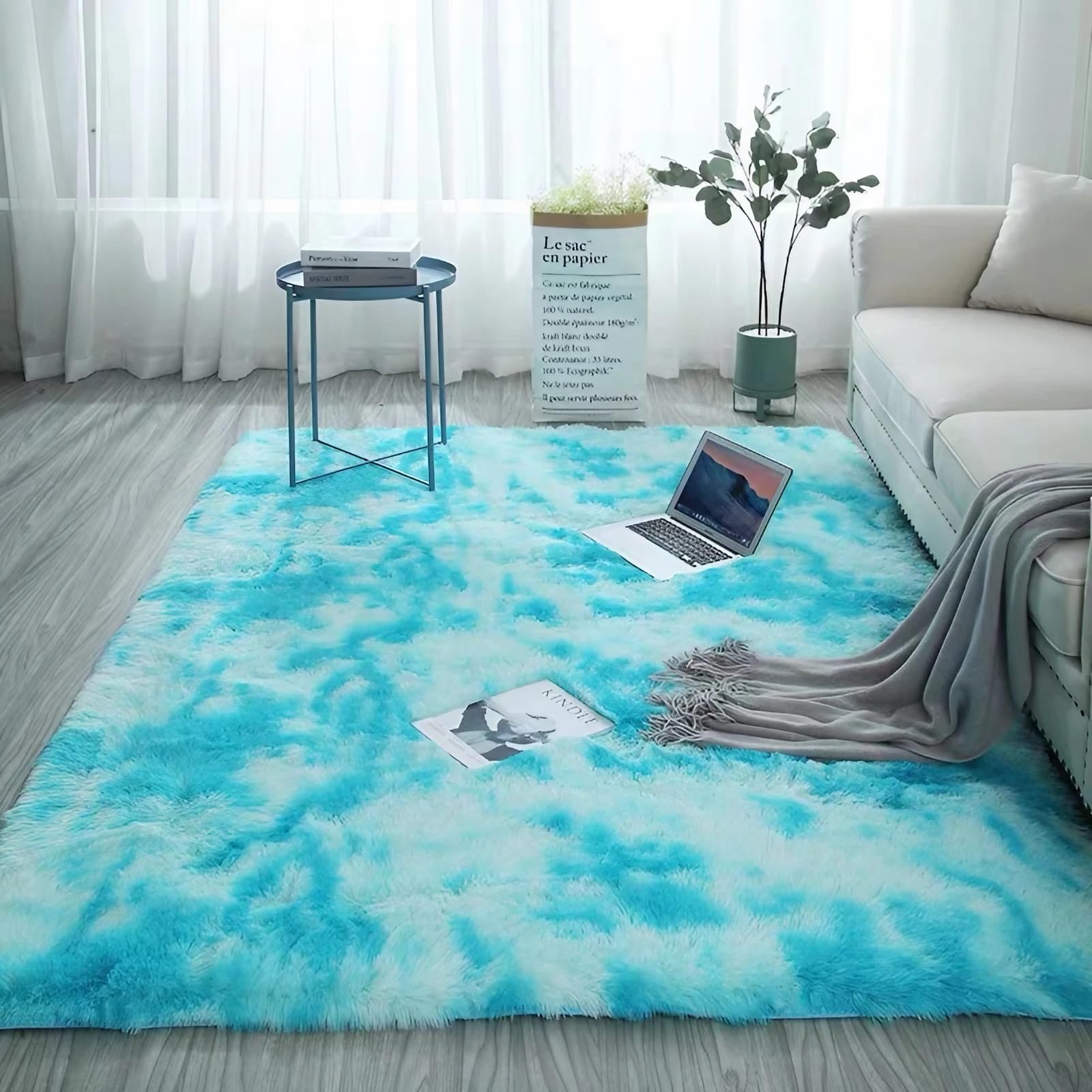 YSPZDQ Fluffy Rug Shaggy, Extra Large Non Slip Rugs, Square Mellow Mat, Machine Washable Rug, Kids Rugs Carpet for Bedroom, Living, Classroom, Bedside, Nursery(Z,80 x 160 cm)