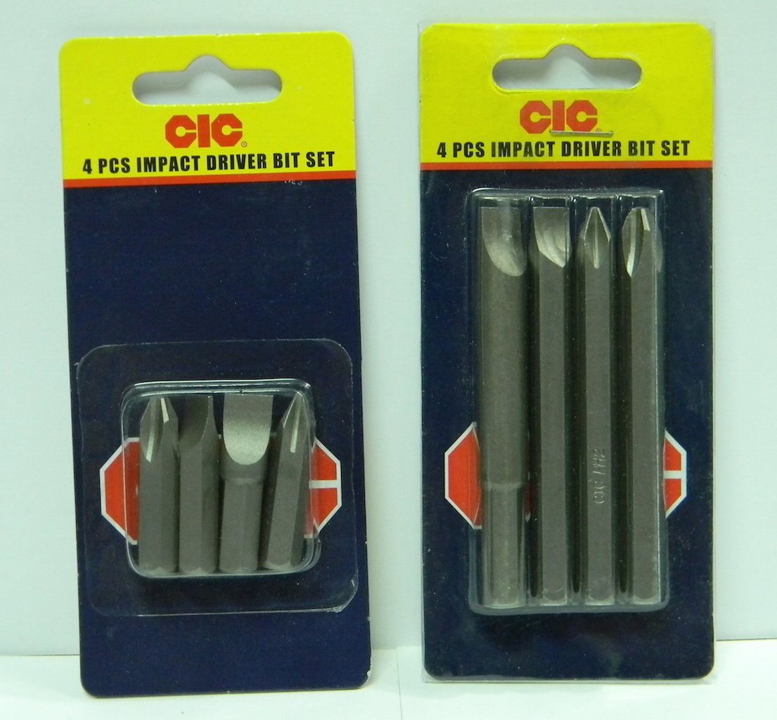 CIC 8 Pieces Chromium Steel Impact Driver Bits Set (Grey, Large and Small) - Pack of 2 Sets