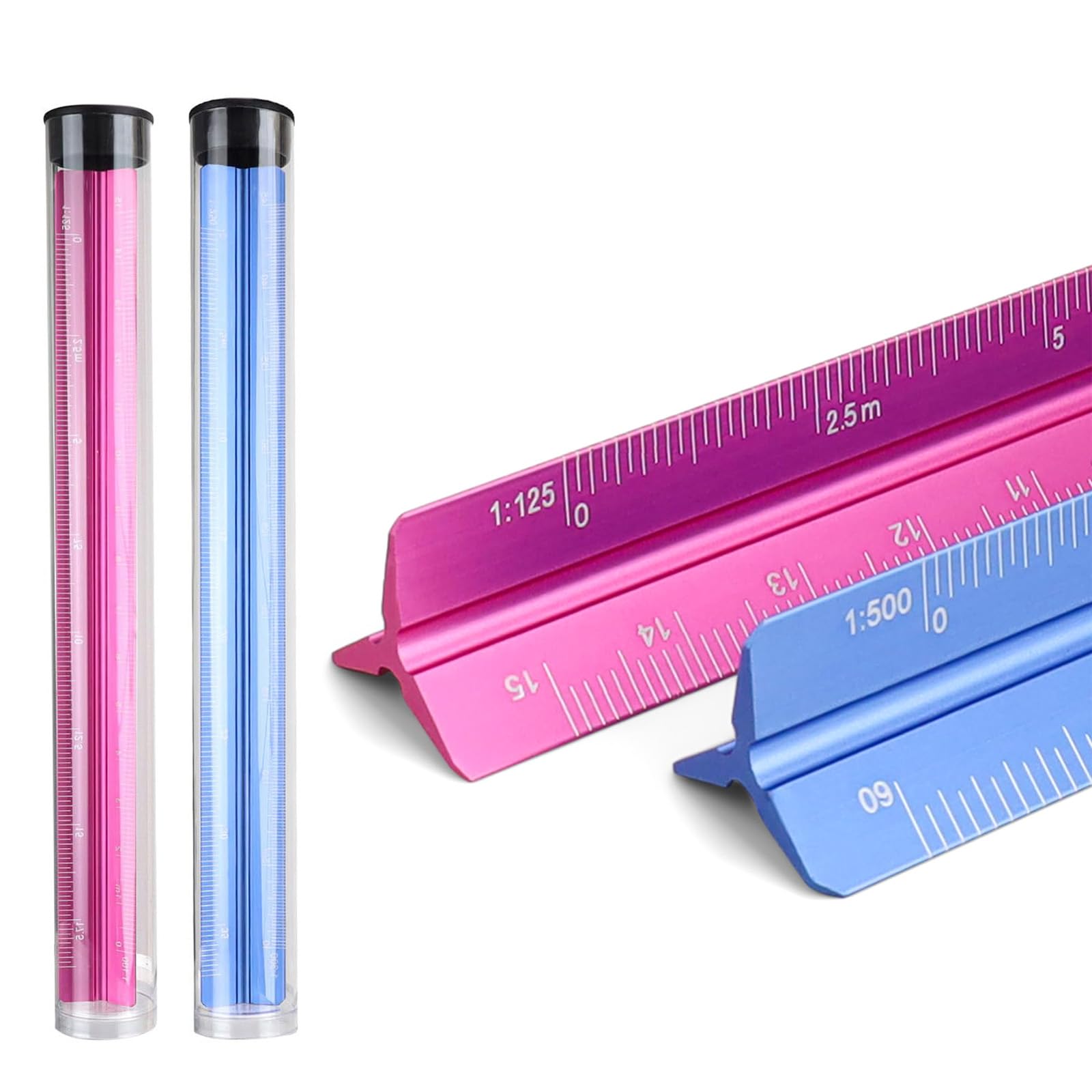 Righello Scala Architettonica In Alluminio - 30cm Con 6 Scale Metriche Per Architetti E Ingegneri - Foto 4