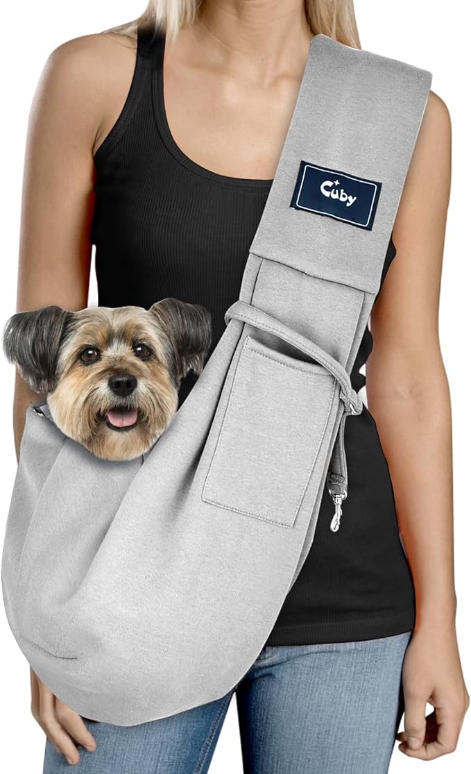 CUBY Dog and Cat Sling Carrier - Hands Free Reversible Pet P