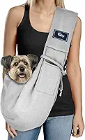 CUBY Dog and Cat Sling Carrier - Hands Free Reversible Pet Papoose Bag - Soft Pouch and Tote Design - Suitable for Puppy, Small Dogs Cats Outdoor (Classic Grey)