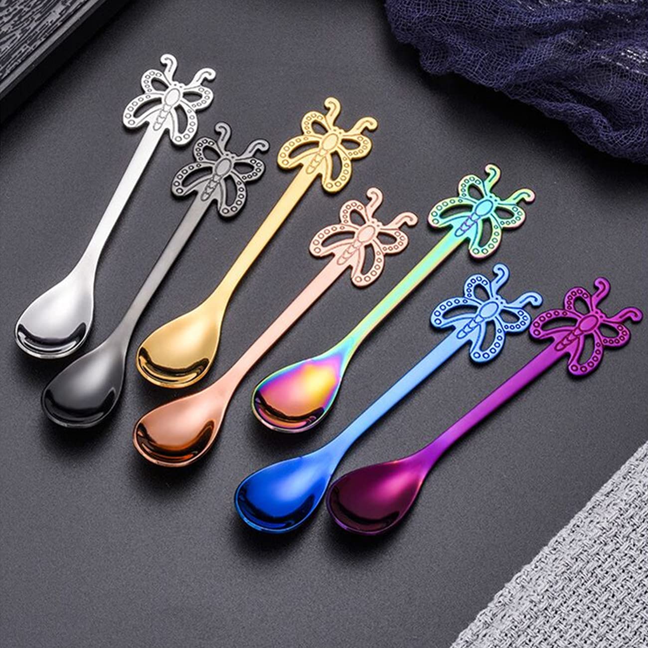 2Pcs Acier Inoxydable Cuillère Cuillère À Café De Cuillère À