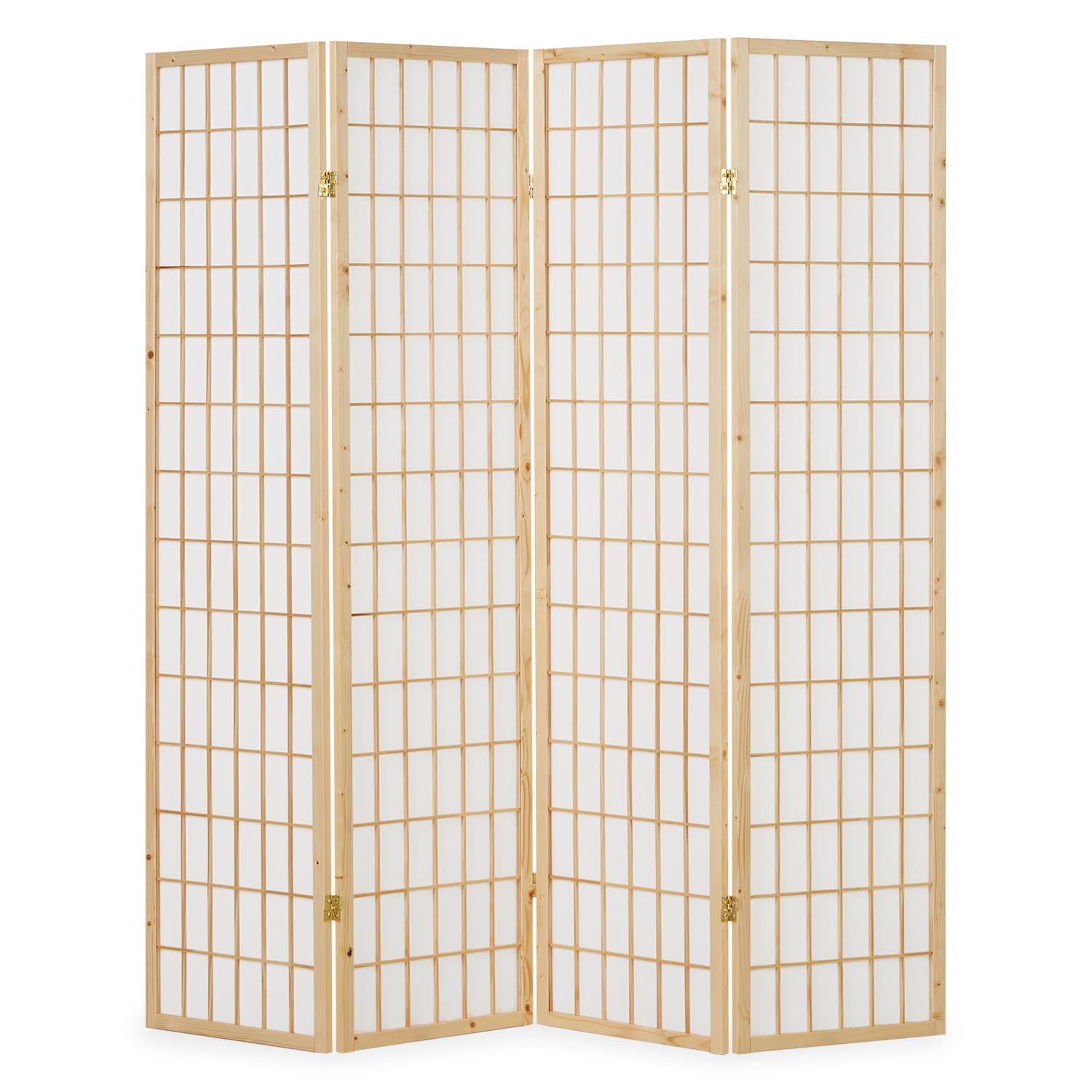 6 Pan Diviseur De Pièce écran Pliant - Diviseur De Shoji Bois Avec Du Babou En Brun Clair