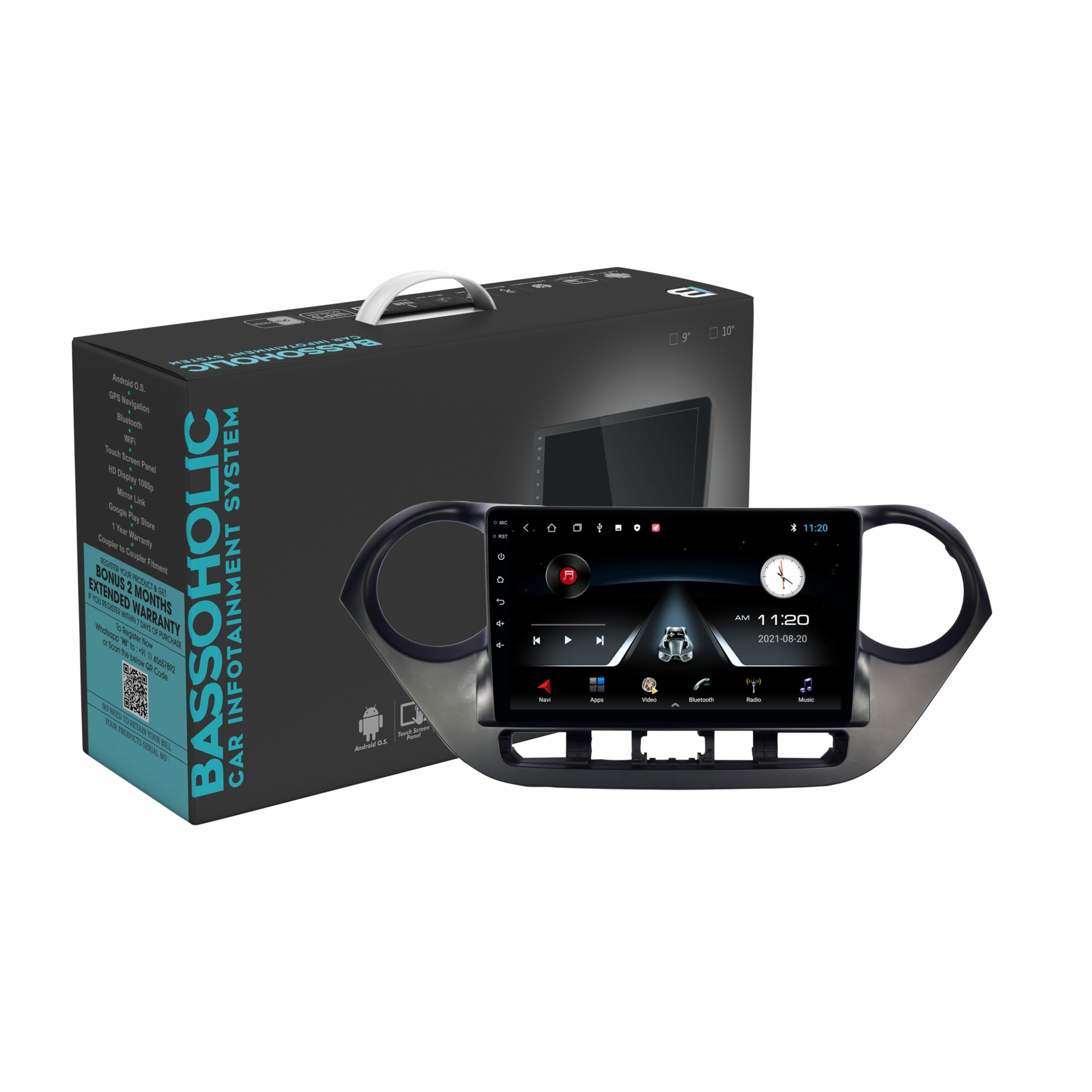 BASSOHOLIC 9 Inch Android Car Stereo for Hyundai i10 Grand | 2GB+