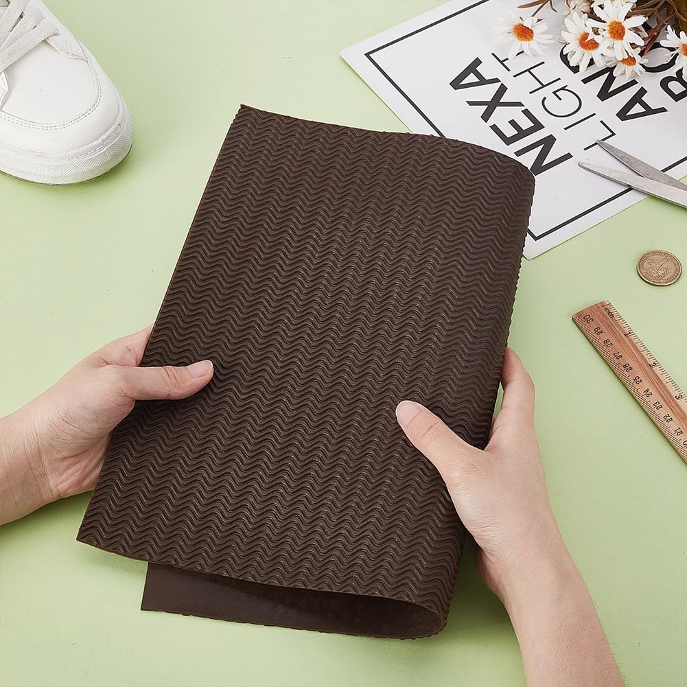 1 pieza de goma para zapatos de 3 mm de grosor, almohadillas de reparación de talones antideslizantes para reparación de zapatos, material del suelo, patrón ondulado, suelas de repuesto para