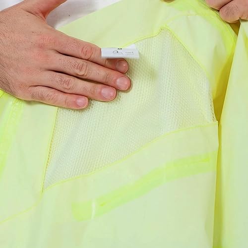 Miniatura 8 de ProtectX Hi Vis - Traje de lluvia para hombre, equipo de lluvia para hombres, chaqueta de seguridad reflectante impermeable de alta visibilidad,