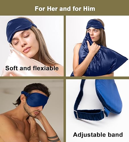 Miniatura 2 de ZEDY Máscara para dormir 100% seda, antifaz para dormir para mujeres y hombres, 0.866 in, de seda de morera, de lujo, suave, cero presión, para