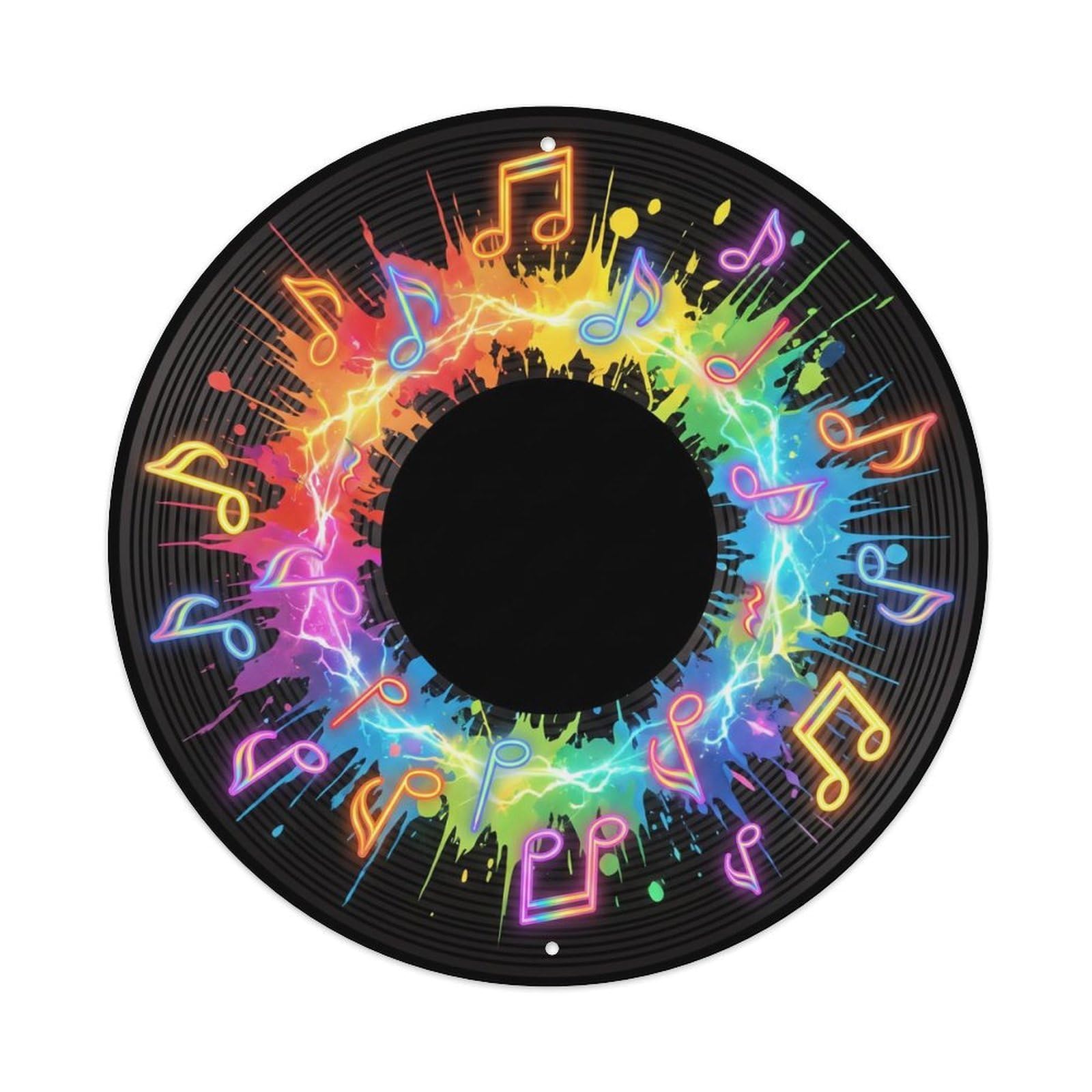Colorful Music Vinyl Records Energy Rainbow Burst Metal Tin Sign