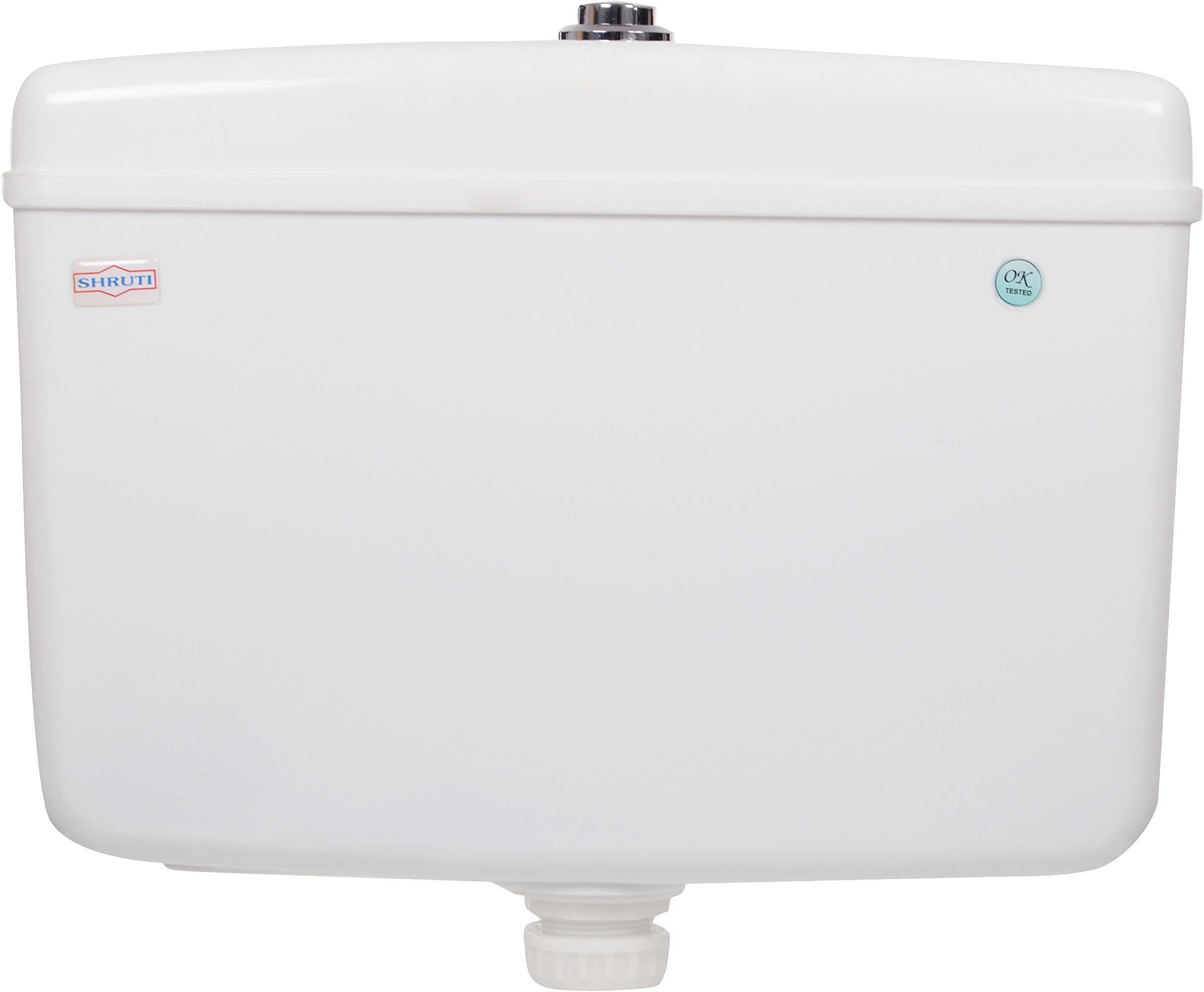 SHRUTI Dual Flush (7 LTR + 3 LTR) Center Push Flushing Cistern, Flush Tank 10 LTR Capacity - White(2252)