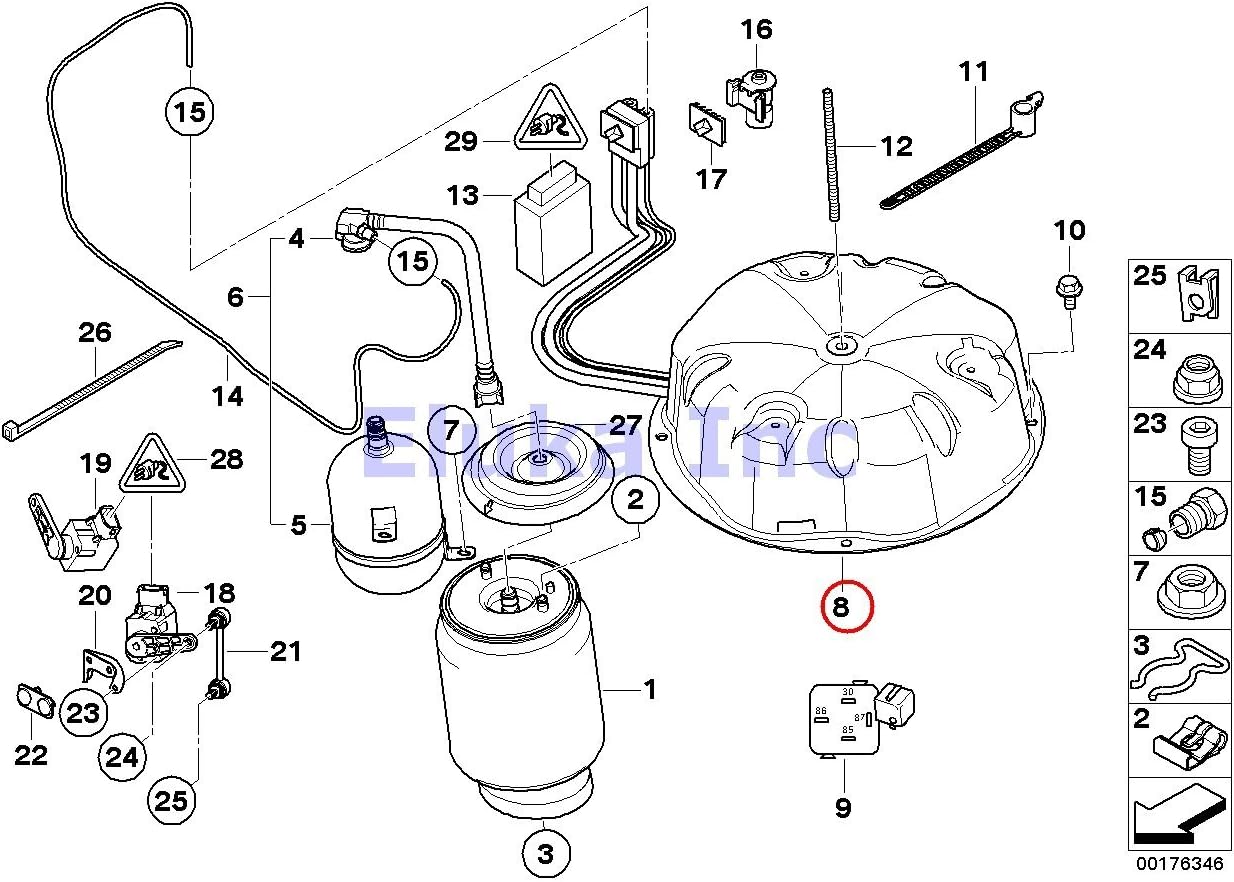 BMW OEM Air Compressor For Self Levelling Suspension X5 3.0i X5 4.4i X5 4.8is Phantom Phantom EWB Phantom Phantom EWB Drophead Drophead Coupé Coupé