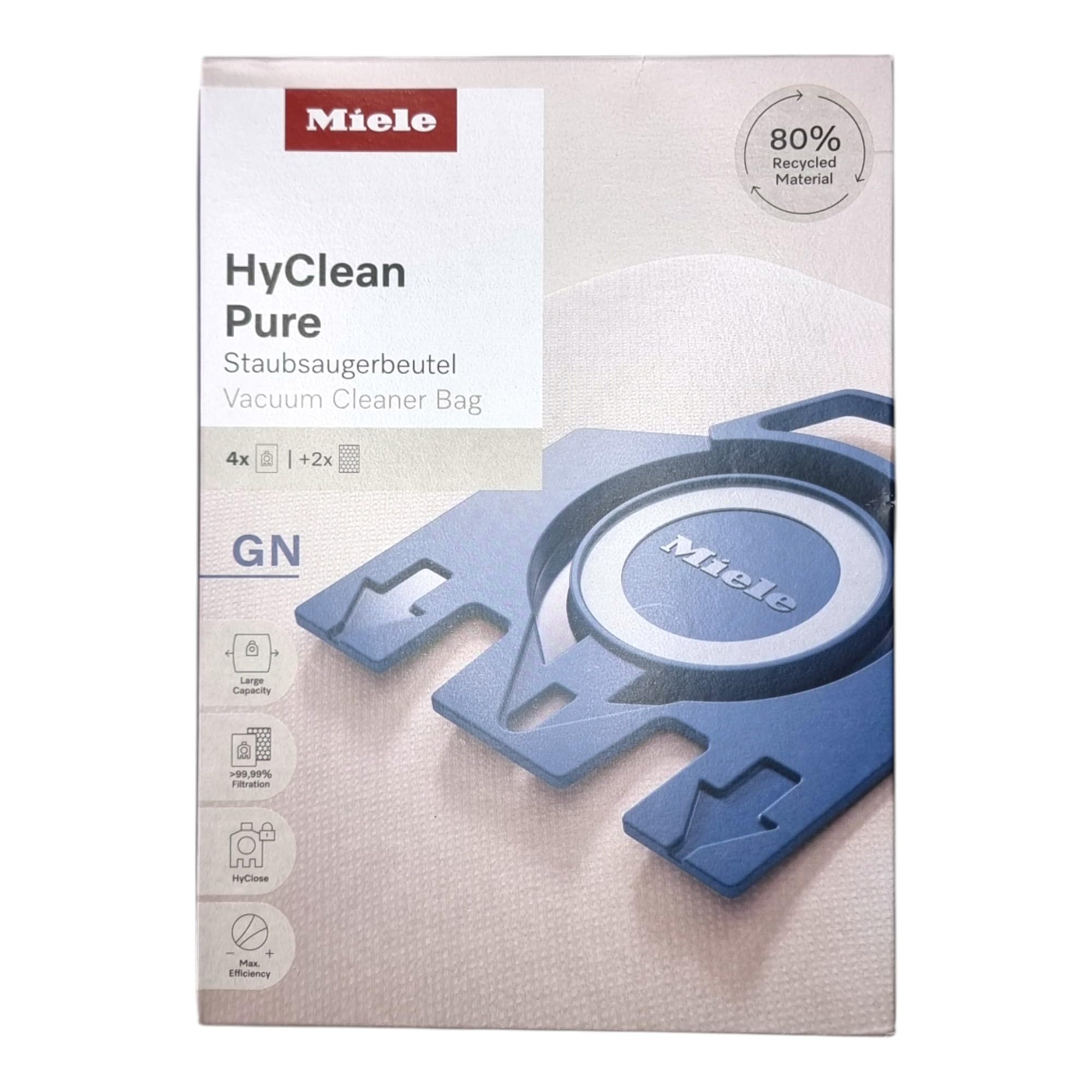 Miele GN2-HYCLEAN-PURE Vacuum Cleaner Bags - 4 pc(s) - Compatible with Complete C2, C3, Classic C1, S8, S5, S2