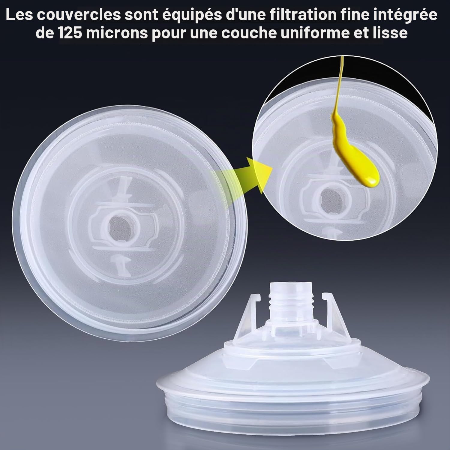 Gobelet Mélangeur de Pulvérisateur de Peinture, Gobelet Jetable pour Pistolet à Peinture HVLP, 50 Couvercles Jetables et Liner avec Graduation, 10 Bouchons (600ML)