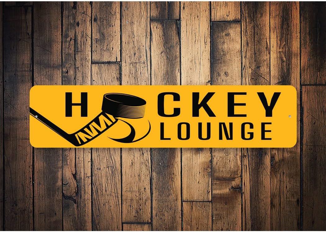 Hockey Lounge Sign Sign - 6 x 24