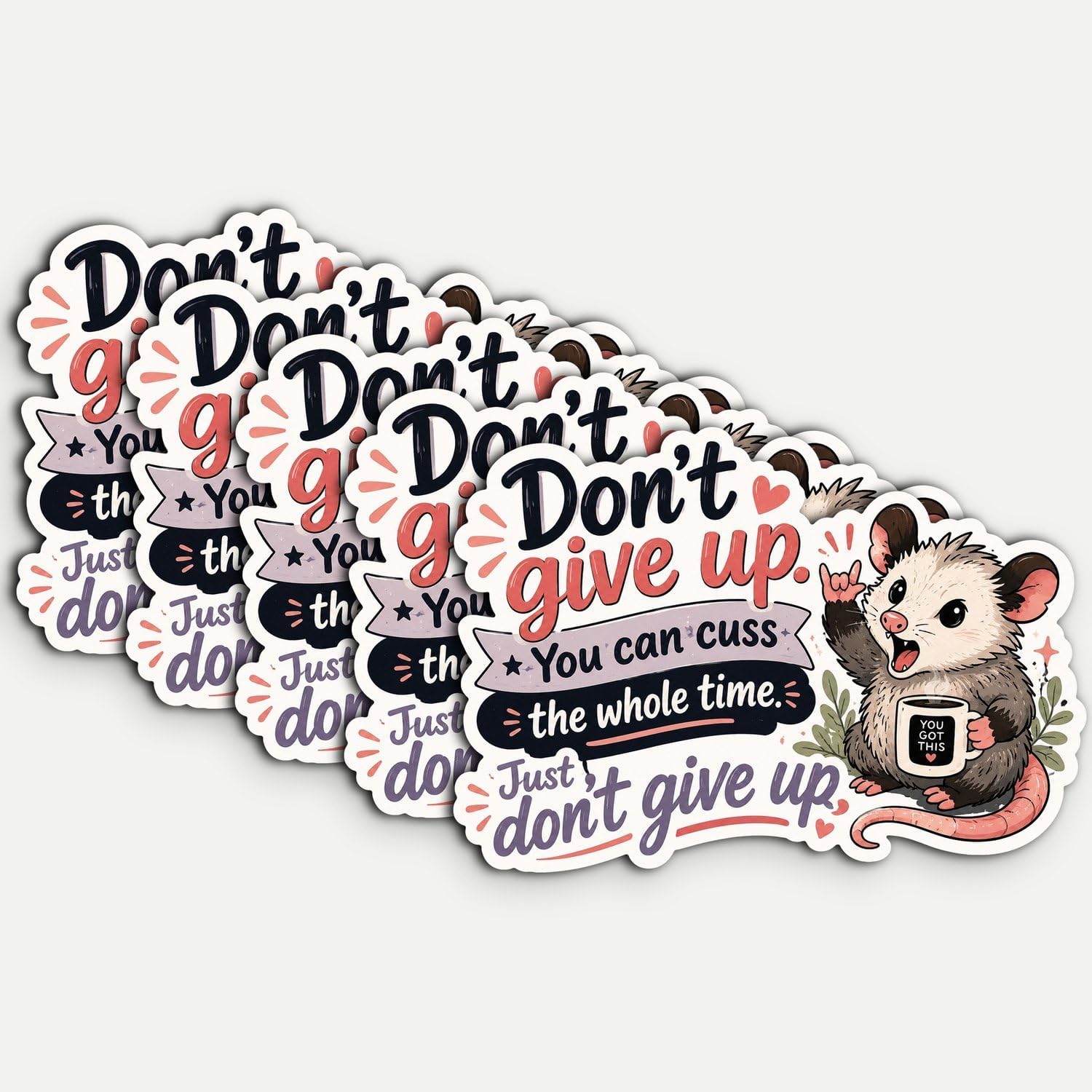 (5PCS) Funny Quote Sticker Waterproof Vinyl Decal for Hard Hat Phone 3''
