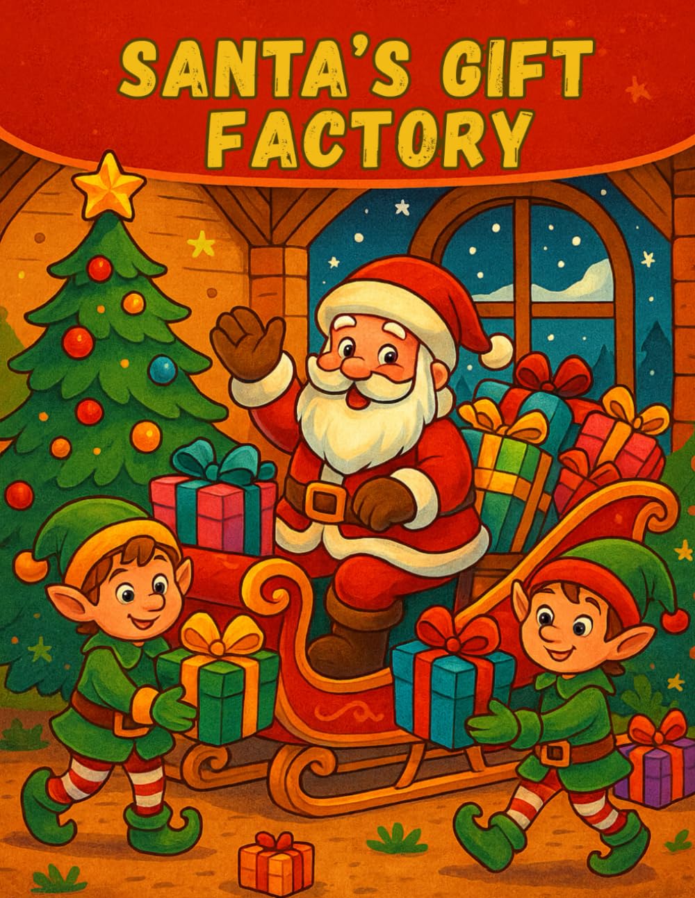 Santa’s Gift Factory – Christmas Coloring Book: A Magical Holiday Coloring Adventure With Santa, Elves, Reindeer And Toys — Fun And Easy Pages For Kids Ages 4–8
