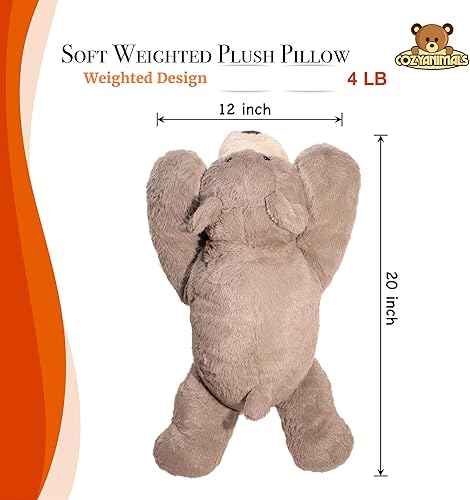 Miniatura 2 de COZYANIMALS - Almohada de peluche con peso de 3.5 libras, 19.6 pulgadas, para niños y adultos