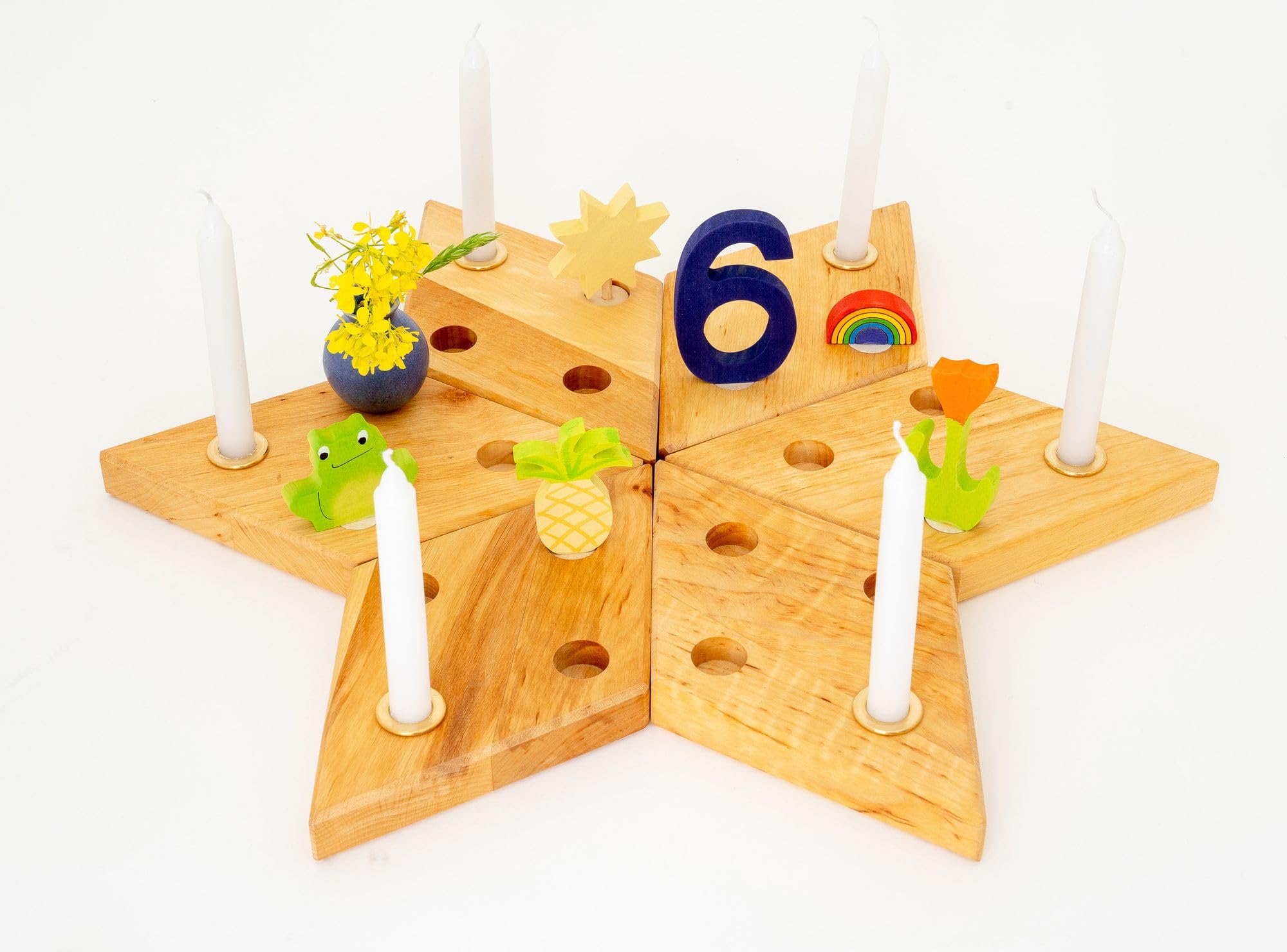 BioKinder Holzstern, Adventsstern, Holzspielzeug, Tischdeko aus Bio-Massivholz